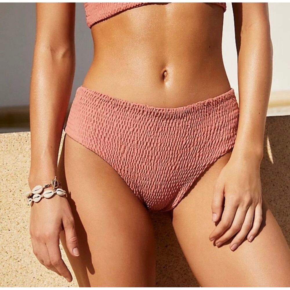 Aila‎ Blue Bambi Bloom Bikini Bottoms Pink Rose Size Medium NWT